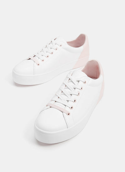 Lace-up trainers with heel detail 1